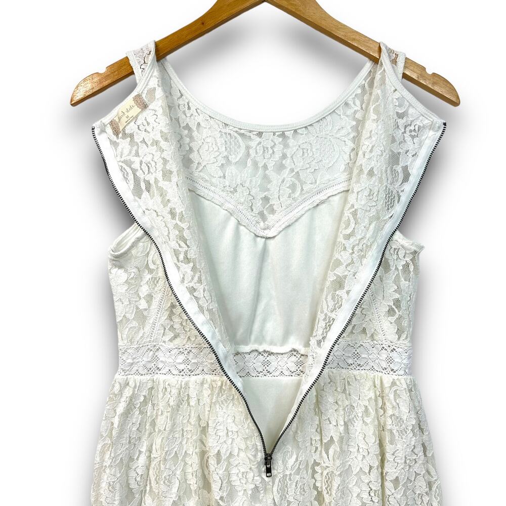Altard State White Lace Dress Sleeveless Fit and Flare Scoop Neck Size Medium - Picture 5 of 7